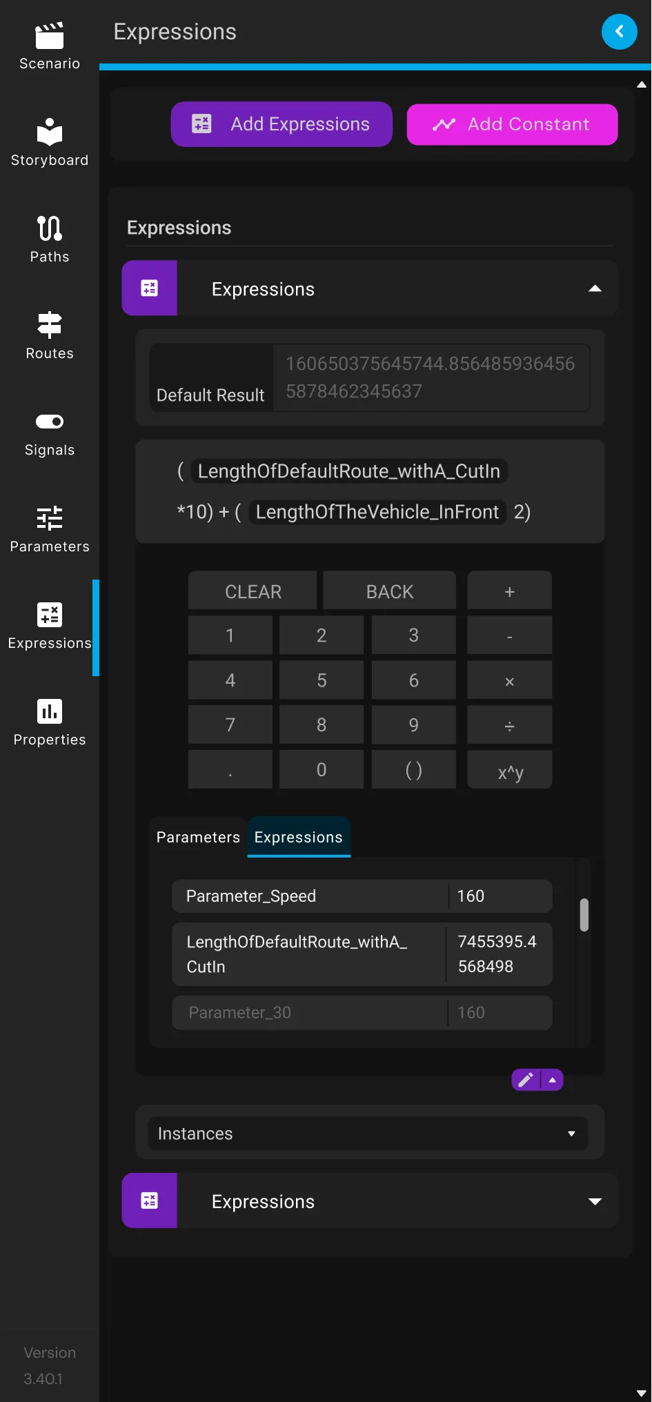 Improved panel — Add Constant surfaced